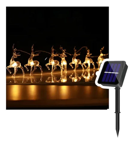 Luz solar guirnalda reno