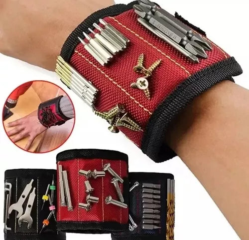 Pulsera Muñequera Magnética Sujeta Herramientas Tornillos