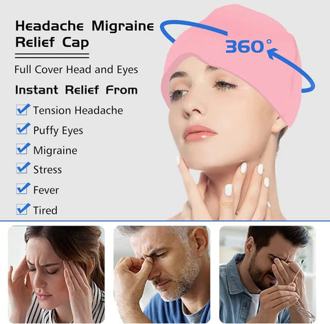 Gorro De Gel Alivio De Migraña Dolor Cabeza Compresa 180°