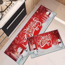 Juego de 2 alfombras de cocina de Navidad