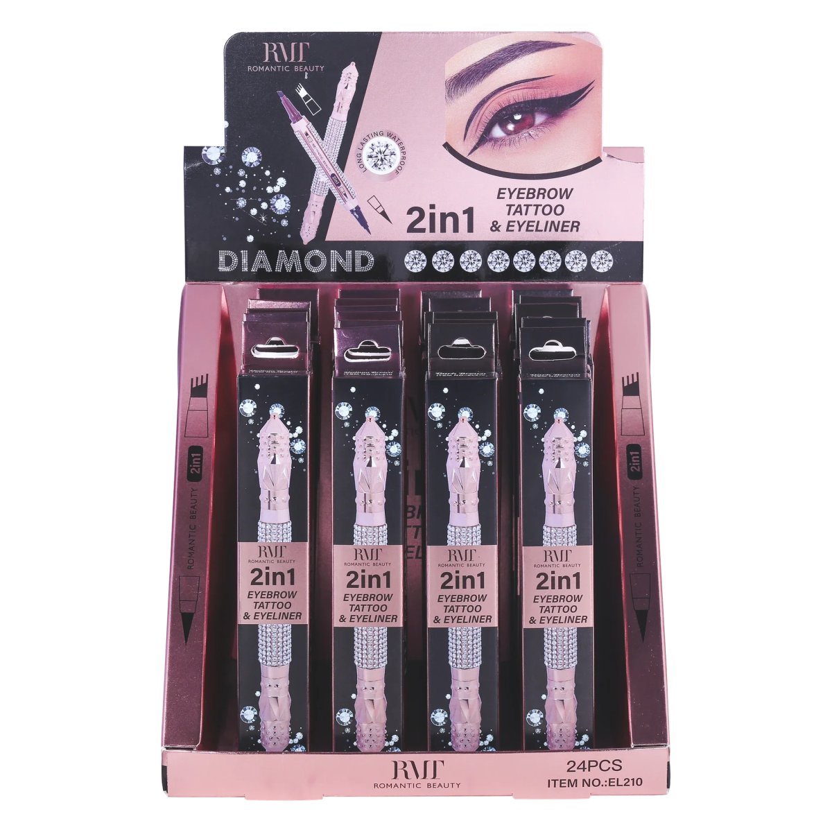 Pack 24 unidades DELINEADOR DE OJOS Y MICROBLANDING DE CEJA TATTOO 2 IN 1