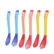 Set 2PCS cuchara de alimentación del bebé sensible al calor