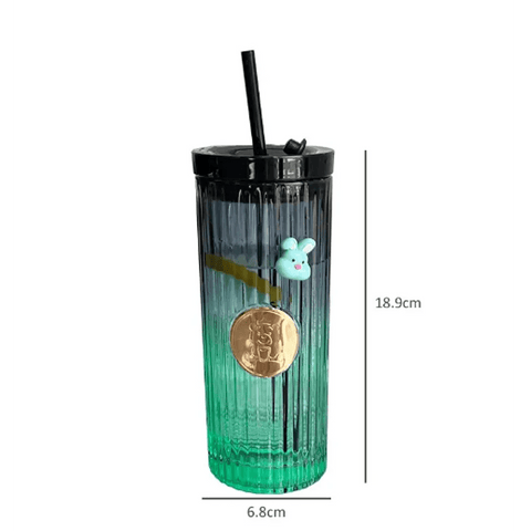 Vaso de vidrio + bombilla 470ML