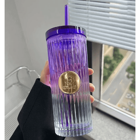 Vaso de vidrio + bombilla 470ML
